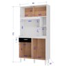 Kit Armario Cozinha 4 Portas 881 Branco Preto Poqq - 4