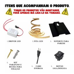 Espelho Grande Orgânico Lapidado Decorativo Sala Hall Parede 90x60 Cm Moderno com Led 3000k - 4