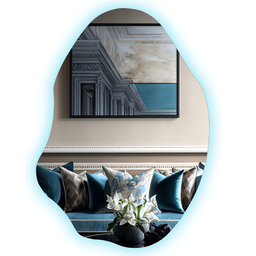 Espelho Grande Orgânico Lapidado Decorativo Sala Hall Parede 90x60 Cm Moderno com Led 3000k - 2