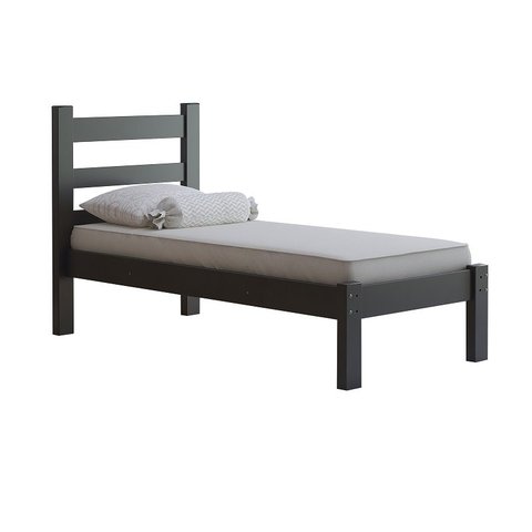 Cama Solteiro em Madeira Maciça Reforçado Rubi Preto Nemargi