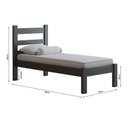 Ver imagem 2 de Cama Solteiro em Madeira Maciça Reforçado Rubi Preto Nemargi