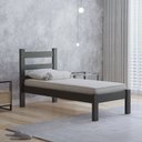 Ver imagem 3 de Cama Solteiro em Madeira Maciça Reforçado Rubi Preto Nemargi