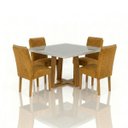 Ver imagem 1 de Conjunto Mesa de Jantar Pedro Art Assento com 4 Cadeiras 0,90 x 0,90 :Mel
