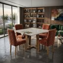 Ver imagem 2 de Conjunto Mesa de Jantar Pedro Art Assento 0,90x0,90m - Terracota
