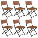 Ver imagem 2 de Cadeira Dobravel Bar, Lanchonete Caramelo - Kit 6 Pc