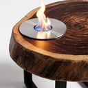 Ver imagem 5 de Mesa de Centro Orgânica Madeira Maciça Rústica Lareira Ecológica Aço Inox