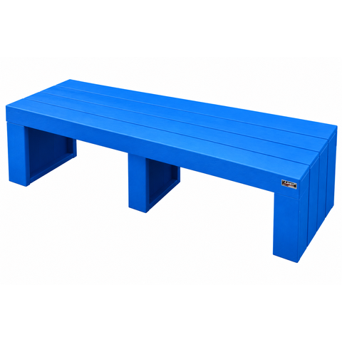 Banco Reto sem Encosto Azul em Madeira Plástica Maciça 3 Lugares 150cm Lanci / Bc-03 Azul