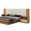 Ver imagem 2 de Conjunto Cabeceira 270cm com 2 Mesas de Cabeceiras 100% Mdf Cor:off White com Freijó