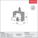 Ver imagem 4 de Conjunto Cabeceira 270cm com 2 Mesas de Cabeceiras 100% Mdf Cor:off White com Freijó