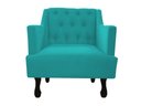 Ver imagem 2 de Kit 2 Poltronas Decorativa Julia Suede Azul Tifany Pés Madeira Mz Decor