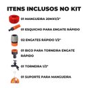 Ver imagem 2 de Mangueira Jardim 25m +suporte Alça + Esguicho+engate Rapido + Bico Torneira Engate Rápido + Torneira