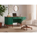 Ver imagem 2 de Escrivaninha 2 Portas 2 Gavetas Pés Luis Xv Linz Móveis 80 X 176 X 50 Cm (a X L X P)