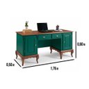 Ver imagem 5 de Escrivaninha 2 Portas 2 Gavetas Pés Luis Xv Linz Móveis 80 X 176 X 50 Cm (a X L X P)