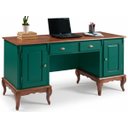 Ver imagem 1 de Escrivaninha 2 Portas 2 Gavetas Pés Luis Xv Linz Móveis 80 X 176 X 50 Cm (a X L X P)