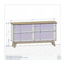 Ver imagem 4 de Kit 2 Peças com Estante para TV de até 47 Polegadas 100% MDF e Buffet 3 Portas com Pés de Madeira Maciça Marrom