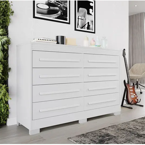 Cômoda Califórnia 8 Gavetas 100% Mdf Branco - Benetil