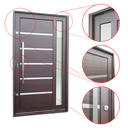Ver imagem 3 de Porta Pivot.Alumínio Lamb.Miraggio c/Pux.e.Elite Marrom Corten 240x150 Brimak
