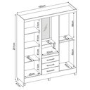 Ver imagem 4 de Guarda Roupa de Casal 4 Portas Diamante Branco/Rosa c/ Espelho - Bela Móveis