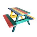 Ver imagem 1 de Mesa de Piquenique em Madeira Plástica Maciça Colorida 100% Reciclada 1m / Lc-06c