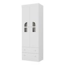 Ver imagem 2 de Guarda-roupa Infantil 62cm 2 Portas com Vidro e 2 Gavetas Amora Multimóveis Mp4507 Branco