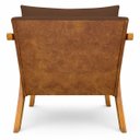 Ver imagem 5 de Kit 2 Poltronas Decorativas Maia para Sala Escritório Recepção Linho Bege e Corino Braço Madeira