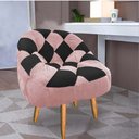 Ver imagem 1 de Poltrona Paloma Escritório Sala Pé Palito Suede Rosa Bebê e Suede Preto - Dominic Decor