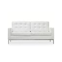 Ver imagem 1 de Sofá Florence Knoll 2 Lugares Cromado em Couro Natural Branco