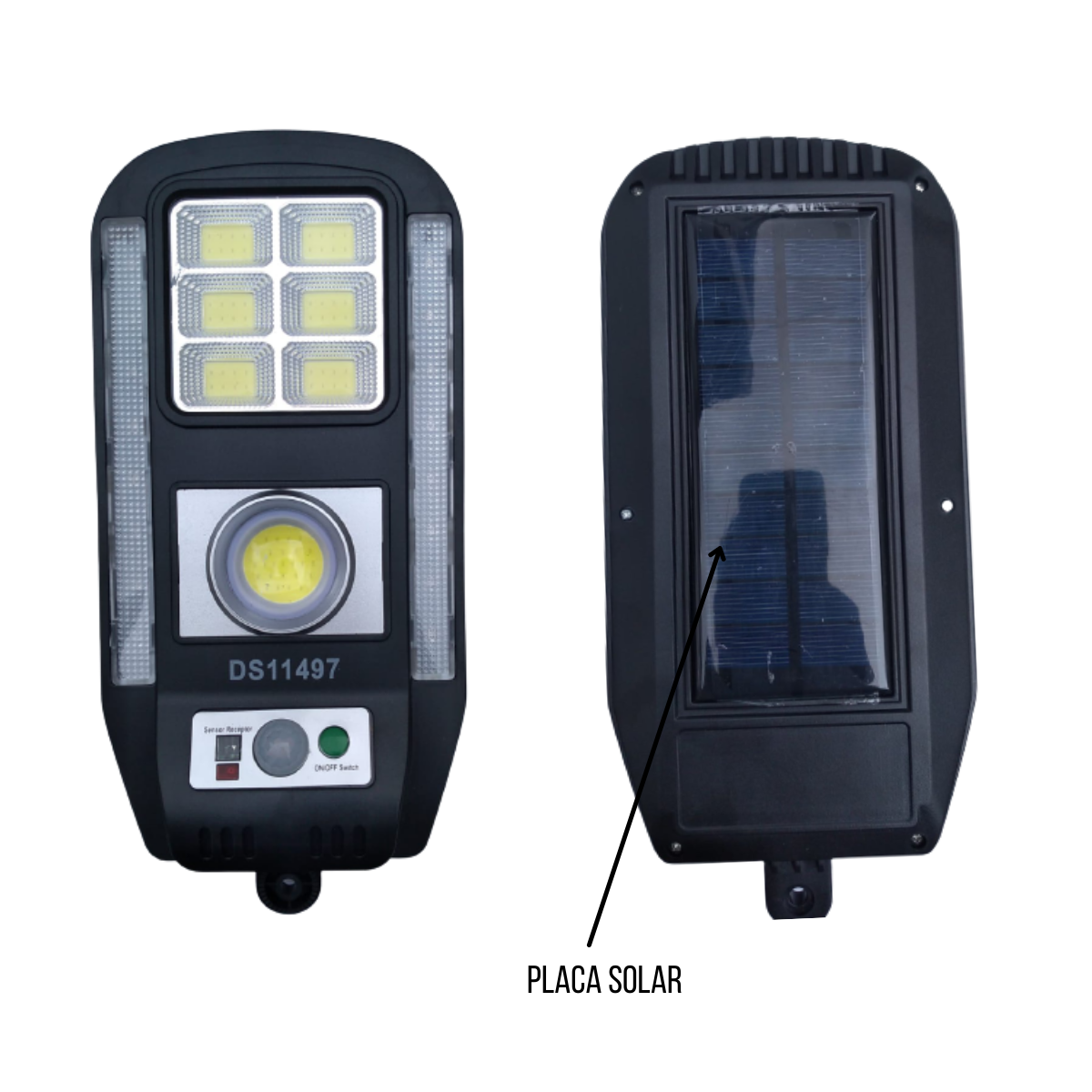 Luminária Solar Cob Para Poste Parede Muro 20W Com Sensor De Presença Com 4 Modos de Iluminação E Co - 4