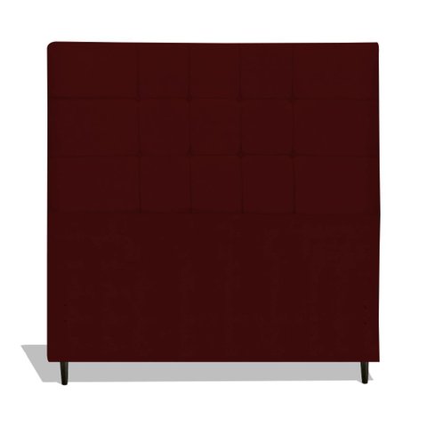 Cabeceira Estofada Box Casal Queen Size Encosto para Cama Maveric 164x126 Cm Marsala