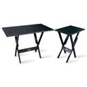 Ver imagem 6 de Conjunto De Mesa Dobrável 1,10x70 Com 6 Cadeiras Com Mesa Aparador Preto Cor: Preto