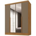 Ver imagem 2 de Guarda-Roupa 100% MDF 4 Portas 3 Gavetas com Espelhos Sevilha Yescasa Marrom/Cinamomo/Cappuccino