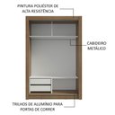 Ver imagem 5 de Guarda-roupa Solteiro 2 Portas de Correr com Espelho 2 Gavetas Rustic Vivare Madesa Rustic