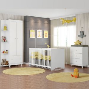 Quarto Infantil Berço, Cômoda e Guarda Roupa Gutti Móveis Estrela