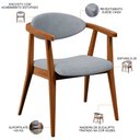 Ver imagem 3 de Cadeira Estofada para Sala de Estar Jantar Cecília B04 Suede Cinza - Lyam Decor