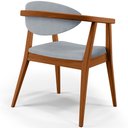 Ver mais imagens de Cadeira Estofada para Sala de Estar Jantar Cecília B04 Suede Cinza - Lyam Decor