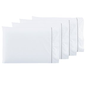 Kit 10 Fronhas Ponto Palito Percal 600 Fios Callandra cor:branco