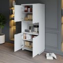 Ver imagem 5 de Armário Alto Estante para Escritório com 4 Portas e Prateleiras 80 x 45 x 160 cm F5 Office