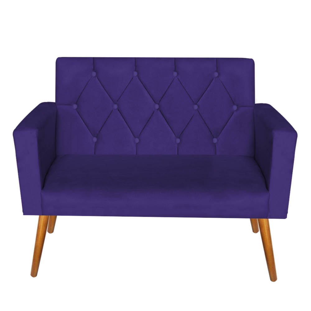 Namoradeira Thais Capitonê Suede Roxo - Móveis Mafer - 1