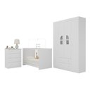 Ver imagem 2 de Quarto de Bebê Completo com Berço 3 em 1 para Colchão 130x60cm Amora Multimóveis Mp4553