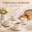 Ver imagem 5 de Jogo 4 Xícaras de Chá Bella 210ml com 4 Pires Cerâmica