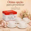 Ver imagem 2 de Jogo 4 Xícaras de Chá Bella 210ml com 4 Pires Cerâmica