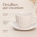 Ver imagem 4 de Jogo 4 Xícaras de Chá Bella 210ml com 4 Pires Cerâmica