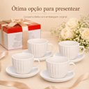 Ver mais imagens de Jogo 4 Xícaras de Chá Bella 210ml com 4 Pires Cerâmica