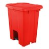Cesto Plástico Quadrado Com Pedal Plástico 30l:Vermelho - 16