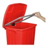 Cesto Plástico Quadrado Com Pedal Plástico 30l:Vermelho - 18