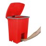 Cesto Plástico Quadrado Com Pedal Plástico 30l:Vermelho - 17