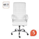 Ver imagem 2 de Cadeira Escritório Giratória Oslo Presidente com Molas Or Design em Pu Branco Base Rodízio