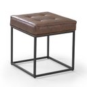 Ver imagem 1 de Pufe Estilo Industrial Quadrado Pés Metal Croata - Corano Whisky