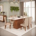 Ver imagem 2 de Mesa de Jantar Retangular Dulce 180x90cm Freijó Off White Dj Móveis