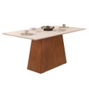 Ver imagem 1 de Mesa de Jantar Retangular Dulce 180x90cm Freijó Off White Dj Móveis
